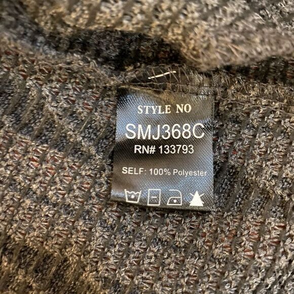 Pol Long Open Front Cardigan Kimono Knitted Navy Gray‎ Boho Embroidery SMJ368C - Picture 12 of 13